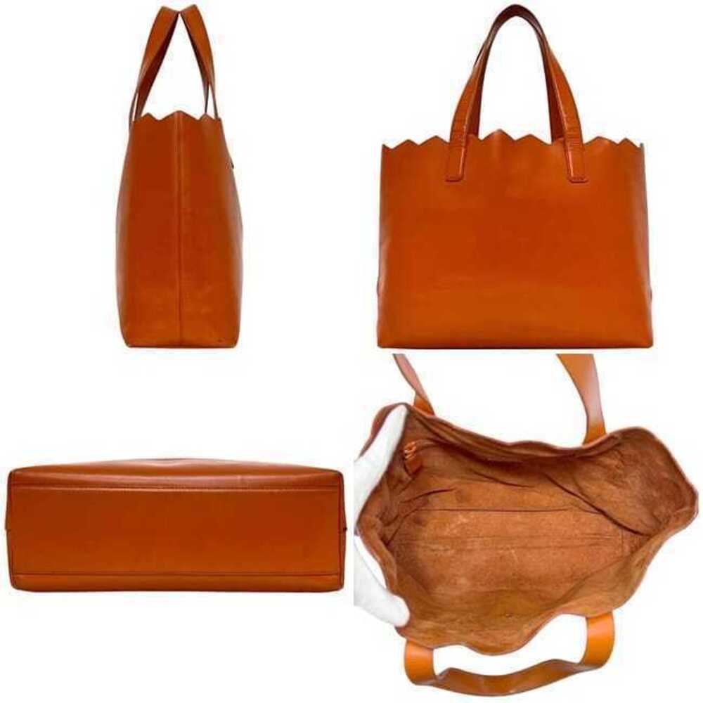 Prada One Orange Tote Leather Handbag Bag Mark Logo